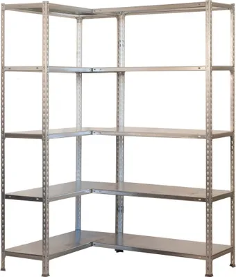 Produktbild von PROREGAL Eckregal BIG METAL SHARK | HxBxT 200x130x30cm | Fachlast 80kg | Verzinkt