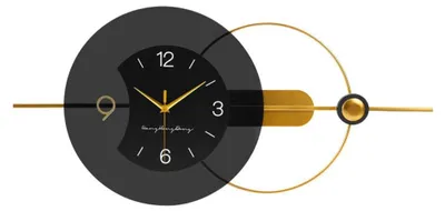 Zdjęcie produktu dla SensaHome Zegar ścienny Dublin - zegar - Ekskluzywny design - Duży zegar ścienny - Ø40 cm - Czarny/złoty