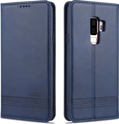 Image de LaimTop Housse en cuir pour Samsung S9 Plus, Portefeuille à rabat Fermeture magnétique Support Housse de protection pour Samsung Galaxy S9 Plus Bleu