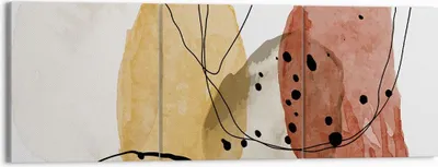 Produktbild von Bild auf Leinwand - Leinwandbild - 3 Teile - Aquarell Abstraktion Formen - 150x50cm - Wand Bild - Wanddeko - Wandbilder - Leinwanddruck - Bilder - Wanddekoration - Leinwand bilder - CA150x50-4658