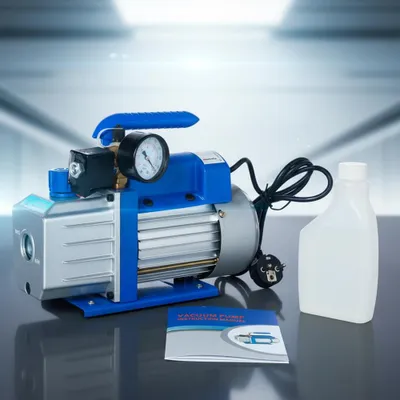 Produktbild von Vakuumpumpe 99 L/Min 250 W Aluminium mit Messuhr Unterdruckpumpe 1/4 SAE 230 V