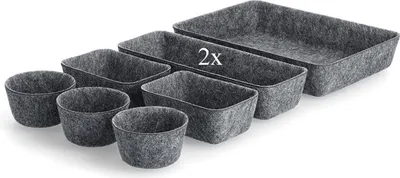 Produktbild von ZELLER 14388 Organizer-Set 8-tlg. aus Filz, grau