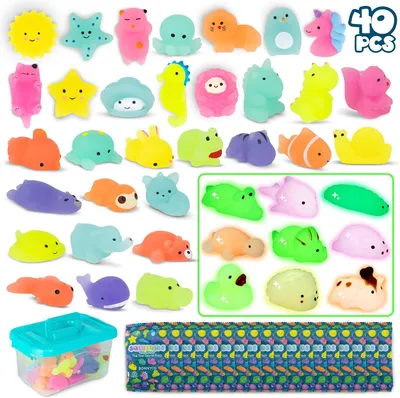 Productafbeelding van Squishy pack 40 - Traktatie cadeautjes en school - Kawaii Speelgoed