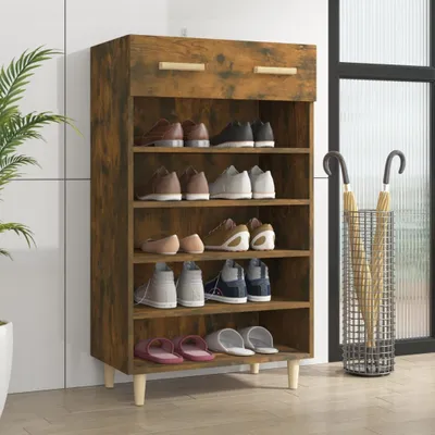 Produktbild von The Living Store Schuhschrank Räuchereiche 60x35x105 cm Holzwerkstoff