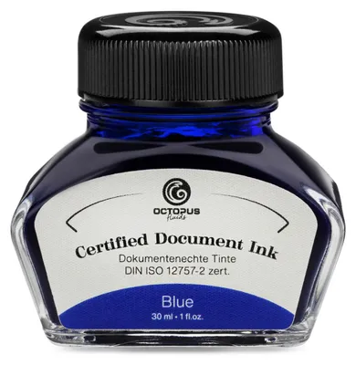Produktbild von Document Ink blue, dokumentenechte Tinte,  nach DIN ISO 12757-2, 30 ml
