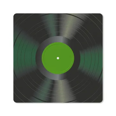 Produktbild von MuchoWow® Mauspad Mousepad Retro - Grün - LP - Vinyl 30x30 cm - Mousepads - Maus Mat - Pad - Mausunterlage - Gaming