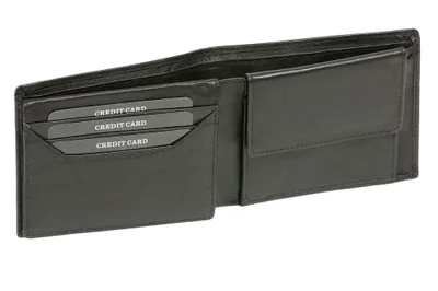 Produktbild von LEAS Damen und Herren extra dünn Scheintasche mit Geheimfach im Querformat, Echt-Leder, schwarz Special Edition