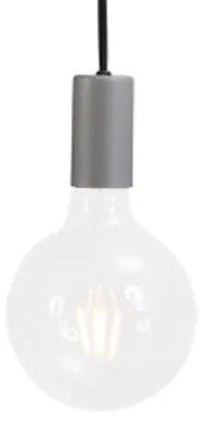 Productafbeelding van Betongrijze pendel hanglamp Concepto met zwart