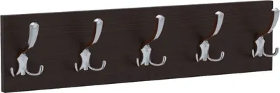 Image de AKKE Wenge Portemanteau horizontal petit CHROME crochet l x h : 60 x 15 cm