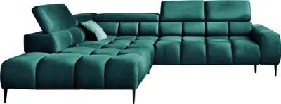 Produktbild von Ecksofa PLAZA L-Form | Linke Seite | Funktional Komfortable Schlaffunktion Verstellbare Kopfstützen Verstellbarer Sitz Wellenfedersystem Hochelastischer Schaum 300x216x99 cm-Grün