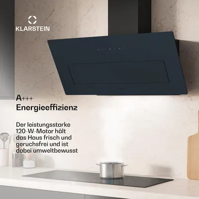 Produktbild von Klarstein SleekAir Dunstabzugshaube - 90cm Kopffreihaube, 718 m³/h, A++ , Touch-Bedienung, LED 5W, Duale Belüftung, Anthrazit
