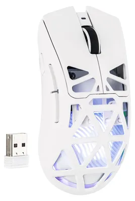 Image de Souris de jeu blanche - 3 modes de connexion sans fil - Capteur de 12000 DPI
