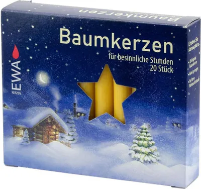 Obrázok produktu pre Sviečky na stromček vo farbe šampanského v balení po 20 ks (VxØ)10,5x1,3 cm NOVINKA