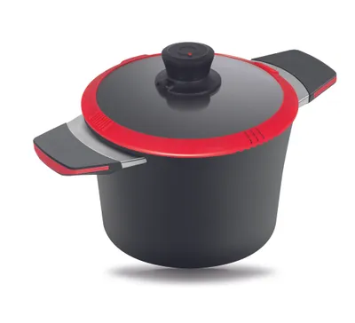 Produktbild von Gastrolux Squalit Glaskeramik Topf inkl. Deckel - 2,5L - 20 cm - Rot 30250R