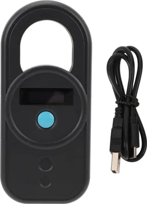 Obrázok produktu pre PET čítačka mikročipov USB rozhranie Vysoko citlivý prenosný dobíjací 128 Informácie Pamäťový čip ID Tag Scanner Black