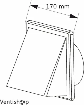 Produktbild von Lüftungsgitter/-auslass mit Haube 170*170, FI 125, Weiß - RX 02-502
