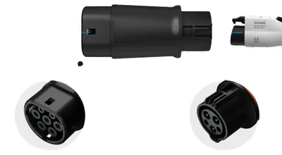 Produktbild von EV-Ladeadapter, Typ 2 zu Typ 1 Kompatibilität, Hochstromunterstützung, Typ1 zu Typ2