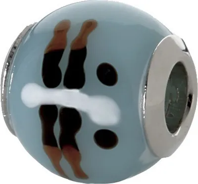 Produktbild von CEM Beads Glaskugel blau 925/-Silber CD719