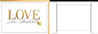 Produktbild von Hochzeitskarten Herzen gold Love Glückwunschkarte mit Umschlag