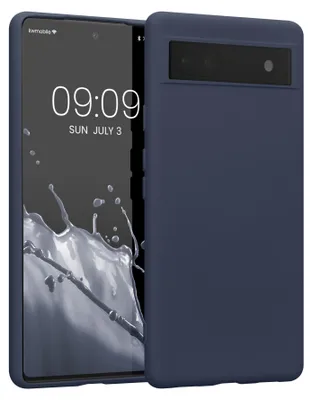 Produktbild von kwmobile Hülle kompatibel mit Google Pixel 6a Hülle - gummierte TPU Silikon Handyhülle - Schutzhülle für kabelloses Laden - Case in Heidelbeerblau