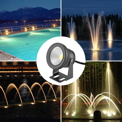 Produktbild von 2x 10W LED Unterwasser Strahler Teich Pool Licht Dimmbarer Flutlicht Spotlight für Garten Landschaft Brunnen Aquarium Beleuchtung, Kaltweiß