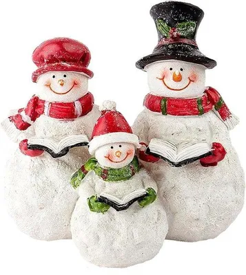 Obrázok produktu pre Dekoratívna figúrka rodiny snehuliakov – 13 cm x 14 cm x 10 cm