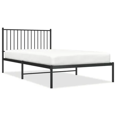 Zdjęcie produktu dla Metalowa Rama Łóżka Z Wezgłowiem, Czarna, 107X203 Cm Lumarko!