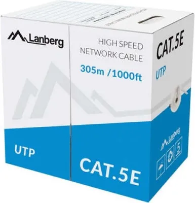 Immagine prodotto di Cavo di rete UTP rigido categoria 5e Lanberg LCU5-11CC-0305-S bobina 305 m