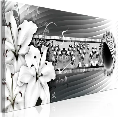 Image de Tableaux abstraits représentant des fleurs, dimensions 150x50 cm, 1 pièce – Tableaux pour salon, impressions sur toile modernes, décoration murale pour chambre. Référence : n-C-0336-b-a