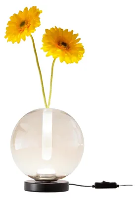 Image de Lampe De Table Wengen Cognac, Led Intégrée 7W 540Lm, Verre Borosilicate, Variateur Tactile, Température De Couleur 2700K-3000K-4000K, Ip20.
