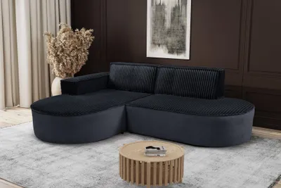 Zdjęcie produktu dla Sofa MODENA Studio Soft, tkanina Velo/Mavel, Czarny Lewostronny