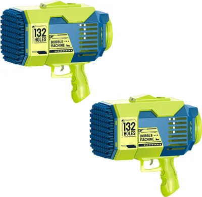 Produktbild von Starlyf® Bubble Spray – 2er Set, 132 Löcher, Seifenblasenmaschine mit Akku, Seifenblasenpistole, tausende von Seifenblasen in Sekunden, mit LED Licht, ab 3 Jahren - Bubble Machine für Party Hochzeit Kindergeburtstag