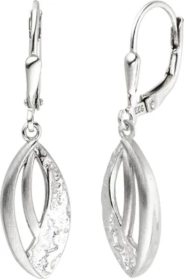 Produktbild von JOBO Ohrhänger 925 Silber matt und gehämmert Ohrringe Boutons Silberohrringe