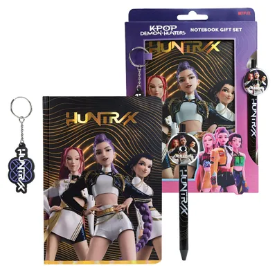 Immagine prodotto di Kids Euroswan - Taccuino A5 con Penna e Portachiavi - K-Pop Demon Hunters - Golden