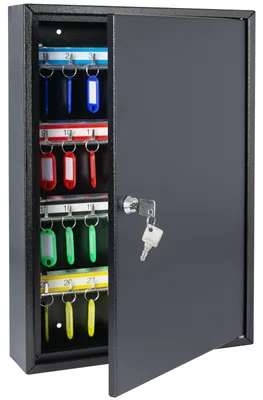 Schlüsselschrank mit 64 Haken von HMF in Schwarz