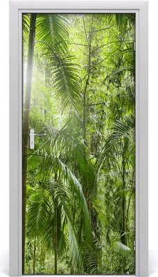 Produktbild von Tulup Türaufkleber 95x205 cm Dekorative Aufkleber Selbstklebend Wasserdichte Tapete Abnehmbar Schlafzimmer Wohnzimmer Wohnkultur - Regenwald