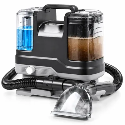 Image de Aspirateur-nettoyeur pour tapis, 17 kPa, 3 réservoirs, 1,85 L, aspirateur à eau et nettoyeur de tissus avec vapeur haute pression à 120°C pour tapis, canapés et voitures