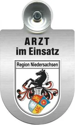 Produktbild von Einsatzschild Windschutzscheibe incl. Saugnapf - Arzt im Einsatz - 309352 - incl. Regionen nach Wahl Color - Region Niedersachsen