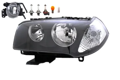 Productafbeelding van Koplampen geschikt voor BMW X3 E83 01/04-08/06, met H7 lampen, mistlampen en knipperlichten. Artikelnummers: 63126923855, 63123418411, 3418411, 6923855, 63176920703, 6317691079. Johns