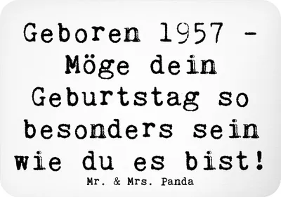 Produktbild von Mr. & Mrs. Panda magnet Spruch 1957 Geburtstag - Weiß - Geschenk, Alter, whiteboardmagnet, Kühlschrankmagnet, Happy Birthday, Geburtstagsgeschenk, zettelhalter, feiern