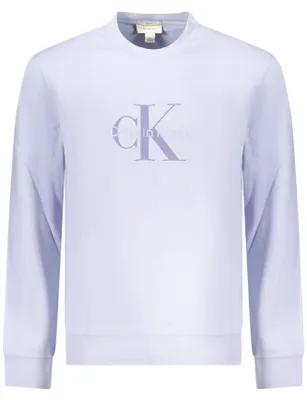Image de Sweat-shirt violet pour homme : coupe classique, col rond, logo imprimé
