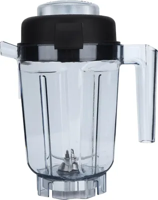 A clear, studio shot of a blender jar.