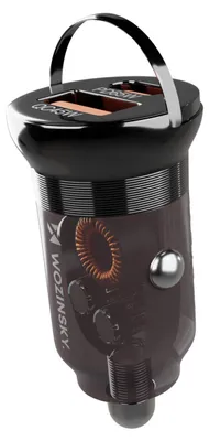 Immagine prodotto di Caricabatterie per auto Wozinsky 65W USB-C PD 65W, USB-A 45W QC 3.0 - Nero