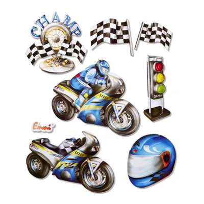 Produktbild von XXL 3D Motorrad Wandaufkleber mit selbstklebender Rückseite