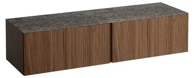 Immagine prodotto di LAUFEN Il Bagno Alessi Élément à tiroirs, plateau en pierre Marrone Naturale, sans découpe, 160x50x37cm, 2 tiroirs, H4323300976301, H4323300976301