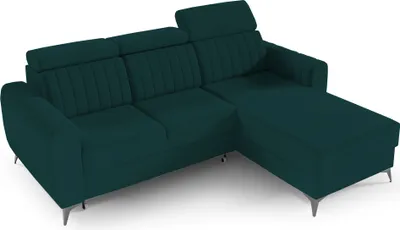 Produktbild von Ecksofa mit Schlaffunktion und Bettkasten, Couch für Wohnzimmer, Schlafsofa, Eckcouch L-Form  Sofagarnitur Sofa Wohnlandschaft - Ottomane links als auch rechts montierbar  - 238x93x176 cm - Ecksofa MOSTA I Dunkelgrün (Monolith 37)