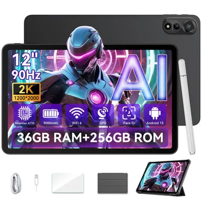 Produktbild von Blackview Tablet Mega2wifi-36(12+24)GB+256GB-Grey, Android 15, incl. Tablet-Stift, Schutzhülle, 2K, 2000*1200, 9000mAh, AI, Gemini AI