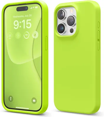 Produktbild von Elago Premium Silikonhülle für iPhone 15 Pro Limettengrün
