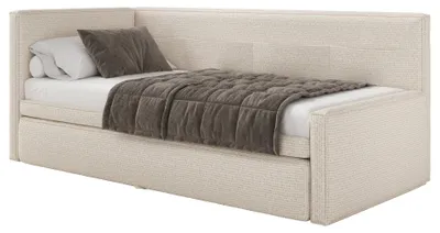 Produktbild von Selsey Nesmi - Polsterbett, Webstoff Hellbeige, 90x200 cm