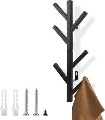 Imagen del producto de Perchero de pared metálico, 40 cm, con 6 ganchos, ideal para pasillos y dormitorios